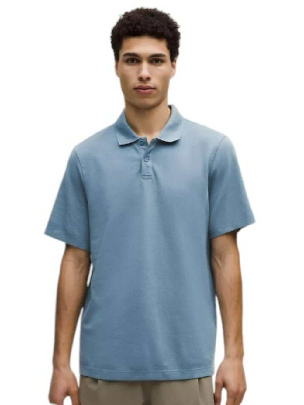 Lululemon Cotton Pique Short-Sleeve Polo Shirt Steel Blue XL